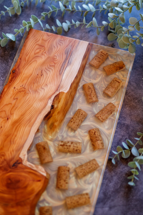 epoxy serving tray, live edge wood, wooden tray, charcuterie board, wooden board, resin cheese board, gift for wine lovers, live edge epoxy, wood serving tray, wood cheese board, wine cork board, thinking of you gift, realtor gift