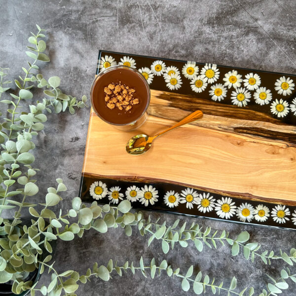 charcuterie board, coffee table tray, dried flowers, floral serving tray, flower cheese board, flower preservation, olive wood, pressed flower art, realtor gift, resin tray, wedding gift, wood serving tray, wooden board