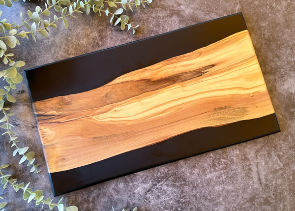 charcuterie board, coffee table tray, dried flowers, floral serving tray, flower cheese board, flower preservation, olive wood, pressed flower art, realtor gift, resin tray, wedding gift, wood serving tray, wooden board