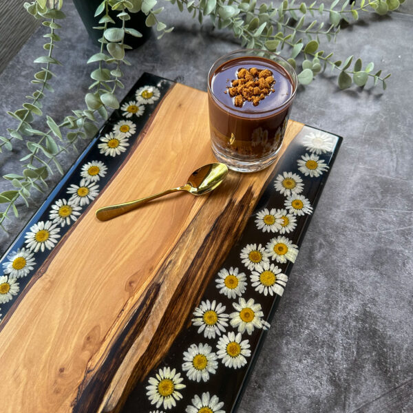 charcuterie board, coffee table tray, dried flowers, floral serving tray, flower cheese board, flower preservation, olive wood, pressed flower art, realtor gift, resin tray, wedding gift, wood serving tray, wooden board