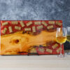 decorative trays, epoxy resin, godmother gift, live edge wood, realtor closing gift, serving tray, resin tray, wood tray, charcuterie board, wine cork board, wine gifts, wine cork art, gift for wine lovers