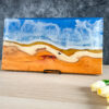 beach decor, beach house decor, charcuterie board, cheese board, decorative trays, epoxy resin, godmother gift, live edge wood, ocean inspired style, realtor closing gift, wood tray, resin serving tray, ocean art